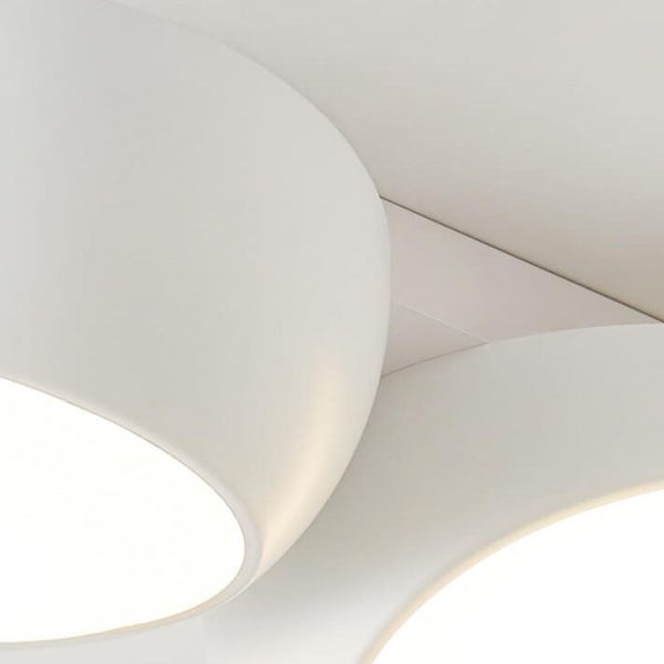 Scandinavian Modern Minimalist Iron Plastic Round LED Semi-Flush Mount Ceiling Light - Image 12