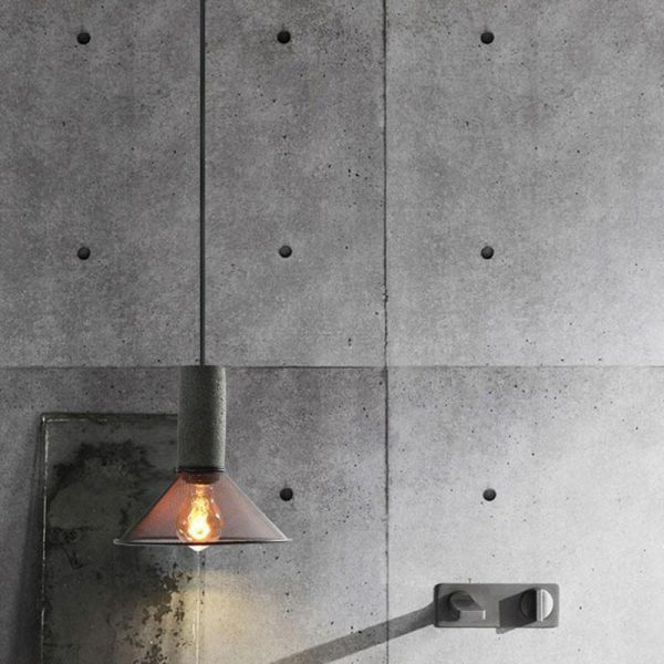 Contemporary Industrial Cylindrical Tapered Cement Iron 1-Light Pendant Light For Living Room - Image 14