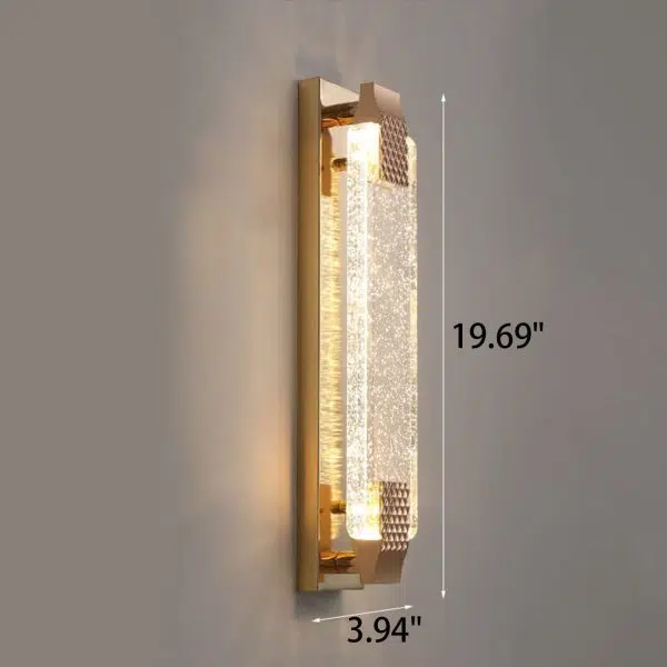 European Light Luxury Rectangular Bubble Crystal LED Wall Sconce Lamp - Image 5