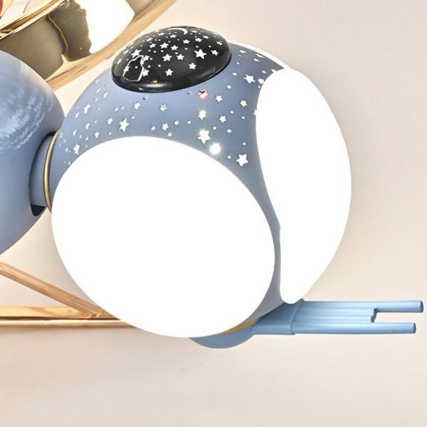 Modern Creative Resin Cartoon Airplane LED Flush Mount Ceiling Fan Light - Image 6