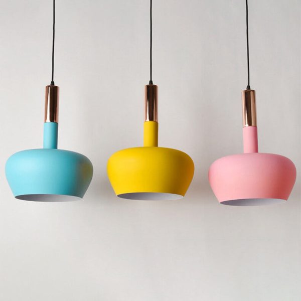 Nordic Macaron Aluminum Dome Bottle 1-Light Pendant Light - Image 3