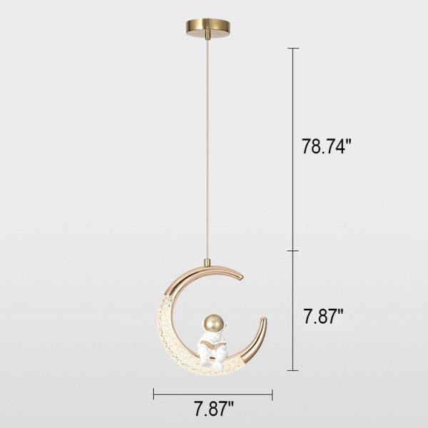Modern Creative Astronaut Moon LED Kids Pendant Light - Image 3