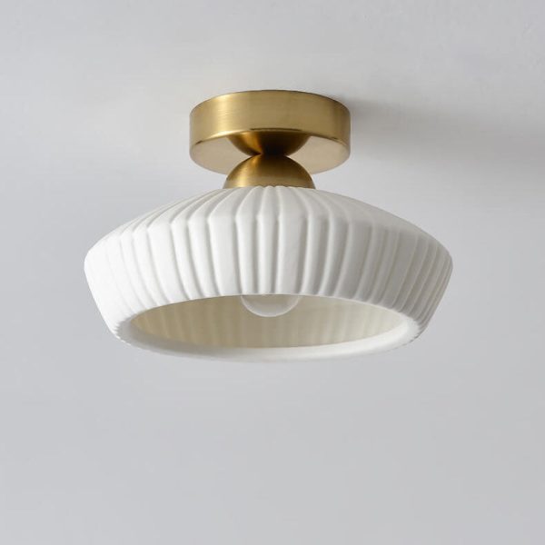 Modern Light Luxury Ceramic Disc 1-Light Semi-Flush Mount Lighting - Image 24