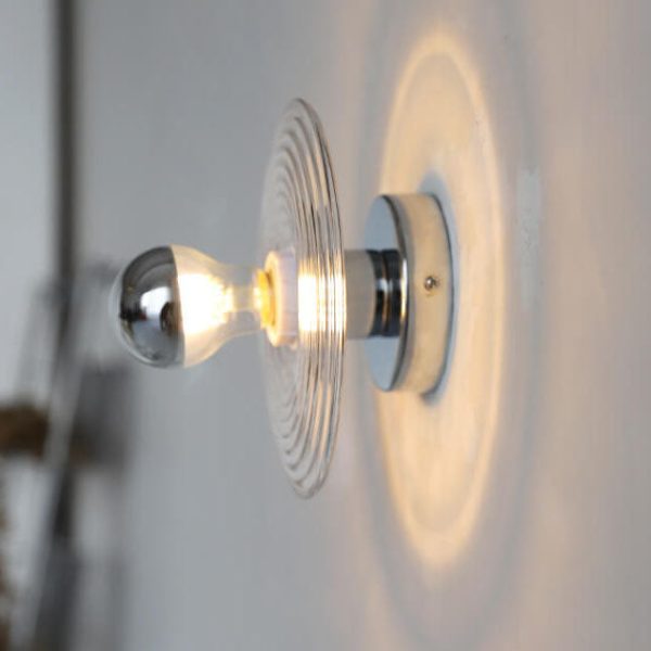 Modern Creative Water Ripple Transparent Glass Iron 1-Light Wall Sconce Lamp - Image 7