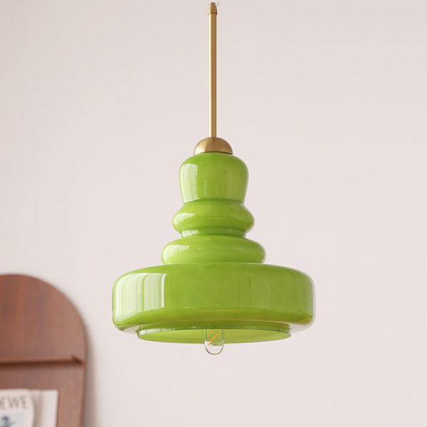 Modern Colorful Glass Gourd Shade 1-Light Pendant Light - Image 19