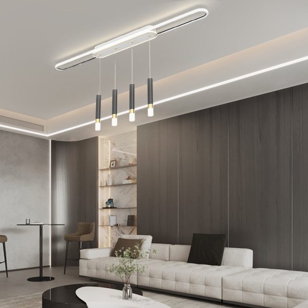 Long Circular Three Step Dimming LED Modern Ceiling Light Fixture Hanging Lamp - Image 9