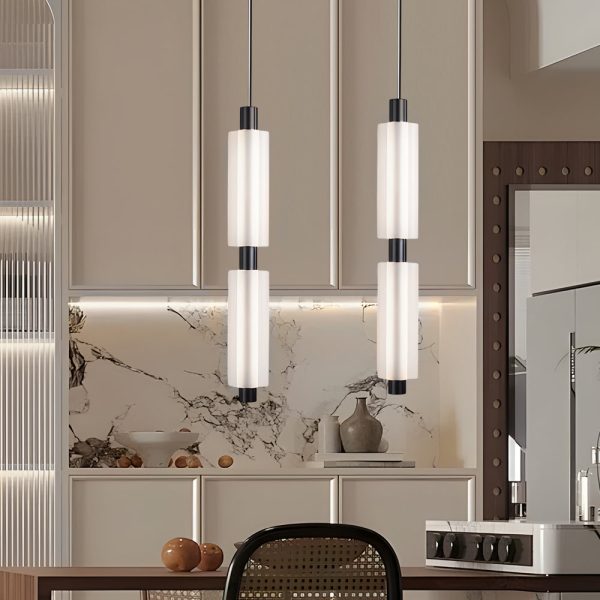 1/2/3 Heads Acrylic Cylinder Pendant Lights: Modern Hanging Lamp in Gold/Black - Image 4