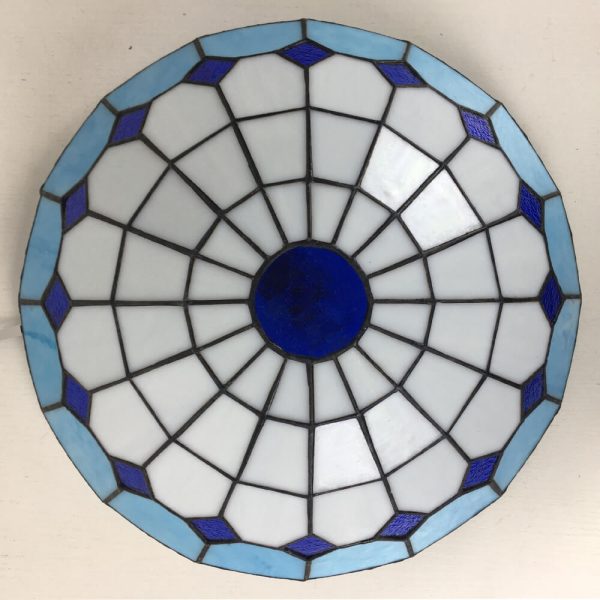 Traditional Tiffany Round Shell Bead Stained Glass 2-Light Flush Mount Ceiling Light For Hallway - Image 12