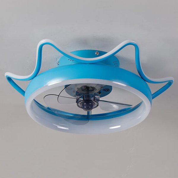 Nordic Light Luxury Round Wrought Iron LED Flush Mount Ceiling Fan Light - Image 11