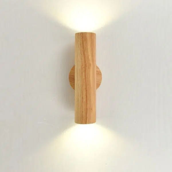 Modern Simple Warm Solid Wood Strip Double Head LED Wall Sconce Lamp - Image 13