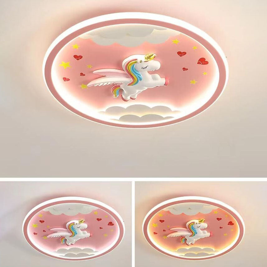 16-c9d7aeab-6de3-4b10-9001-5b47c47729fa.jpg Modern Cartoon Resin Airplane Pegasus Acrylic Shade LED Kids Flush Mount Ceiling Light - Image 15