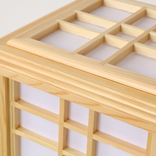 Traditional Japanese Wood Acrylic Pillar Rectangular 1/2/3 Light Standing Floor Lamp For Bedroom - Image 8