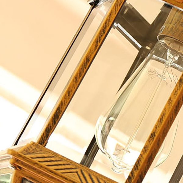 Contemporary Retro Hexagonal Lantern Glass Aluminum 1-Light Waterproof Pendant Light For Outdoor Patio - Image 10