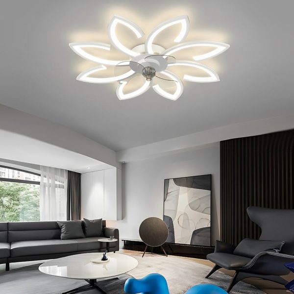 Flower Smart Silent Stepless Dimming LED Modern Ceiling Fan Light - Image 5
