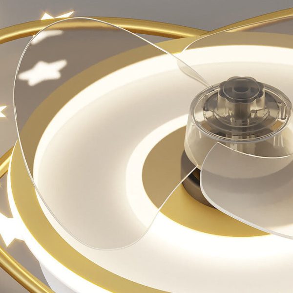 Modern Light Luxury Ring Star Effect LED Invisible Flush Mount Ceiling Fan Light - Image 8
