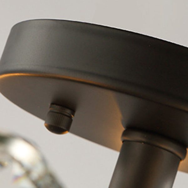 Traditional European Branch Iron Crystal 4/5/6 Light Semi-Flush Mount Ceiling Light For Living Room - Image 8