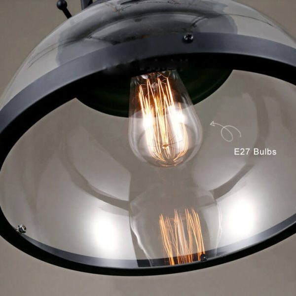 Retro Glass Shade 1-Light Single Dome  Pendant Light - Image 9