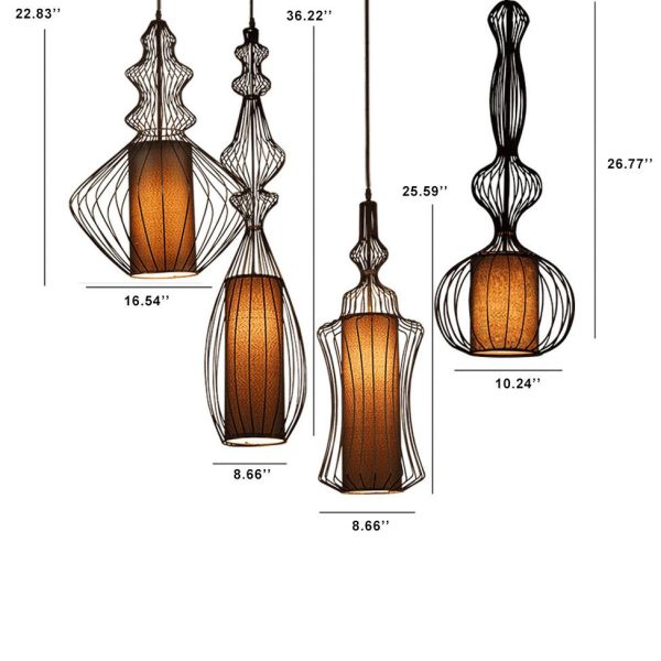 Industrial Retro Metal Birdcage 1-Light Lantern Pendant Light - Image 14