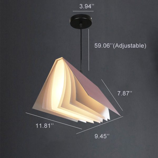 Flying Book 1-Light Metal PVC Book Shade Pendant Light - Image 6
