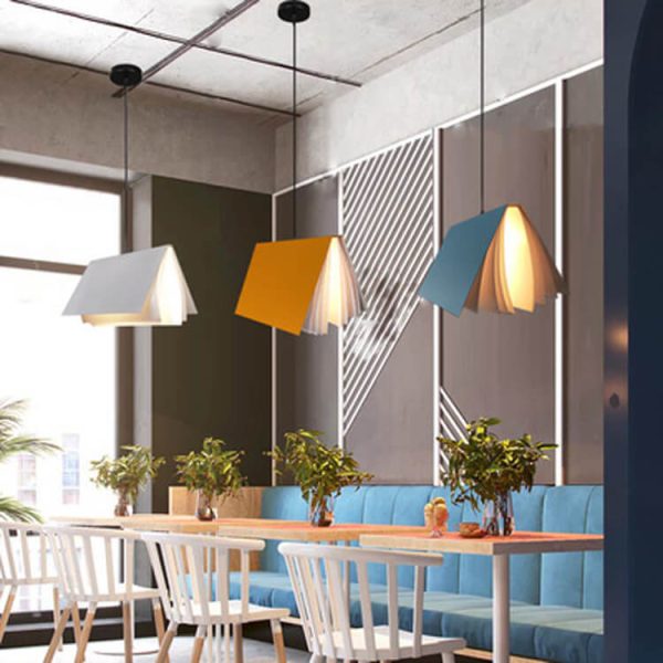 Flying Book 1-Light Metal PVC Book Shade Pendant Light - Image 8