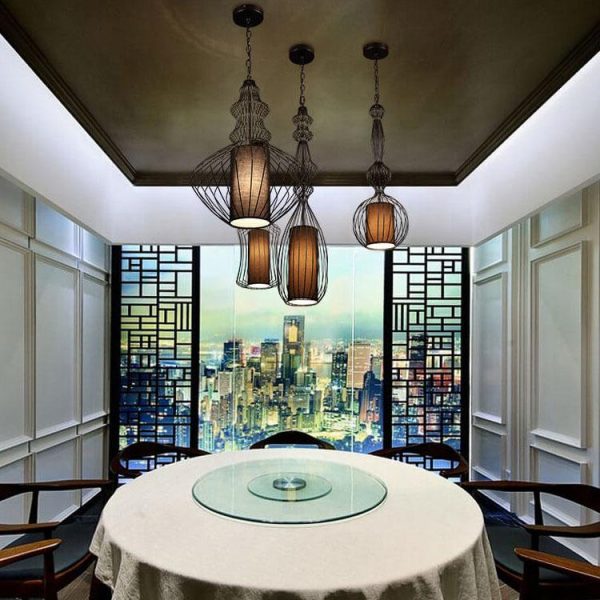 Industrial Retro Metal Birdcage 1-Light Lantern Pendant Light - Image 4