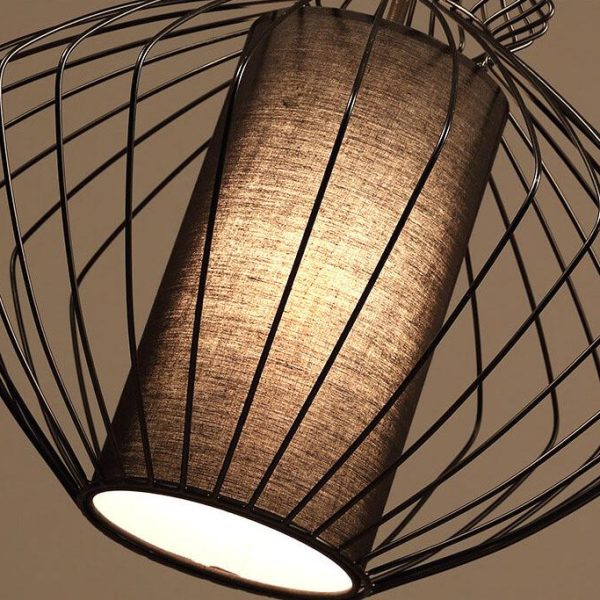 Industrial Retro Metal Birdcage 1-Light Lantern Pendant Light - Image 9