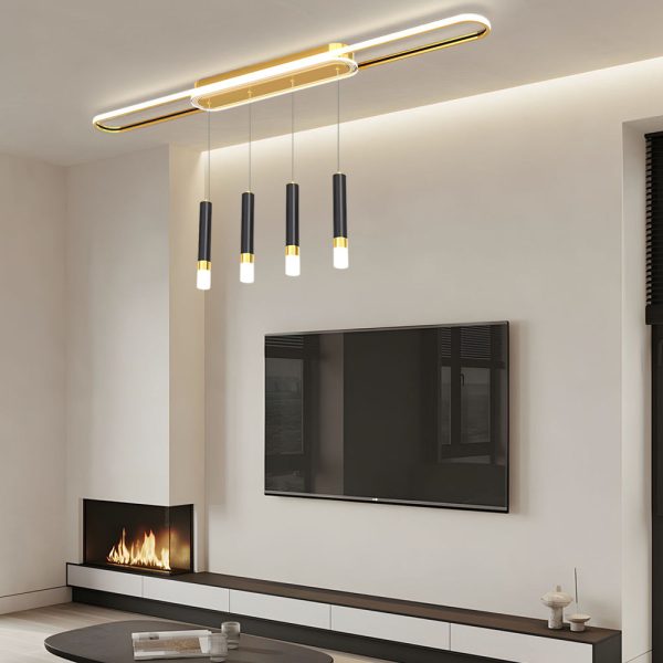 Long Circular Three Step Dimming LED Modern Ceiling Light Fixture Hanging Lamp - Image 6
