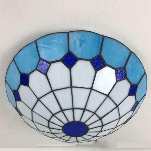Traditional Tiffany Round Shell Bead Stained Glass 2-Light Flush Mount Ceiling Light For Hallway - Image 13