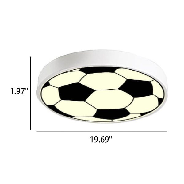Cartoon Creative Round Football LED Kids Flush Mount Ceiling Light - Image 4