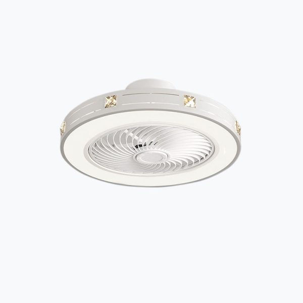 Modern Minimalist Solid Color Iron Copper LED Flush Mount Ceiling Fan Light - Image 20