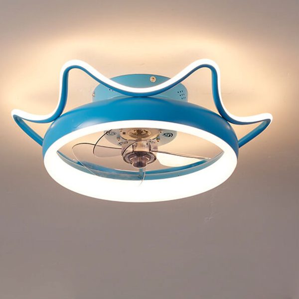 Nordic Light Luxury Round Wrought Iron LED Flush Mount Ceiling Fan Light - Image 12