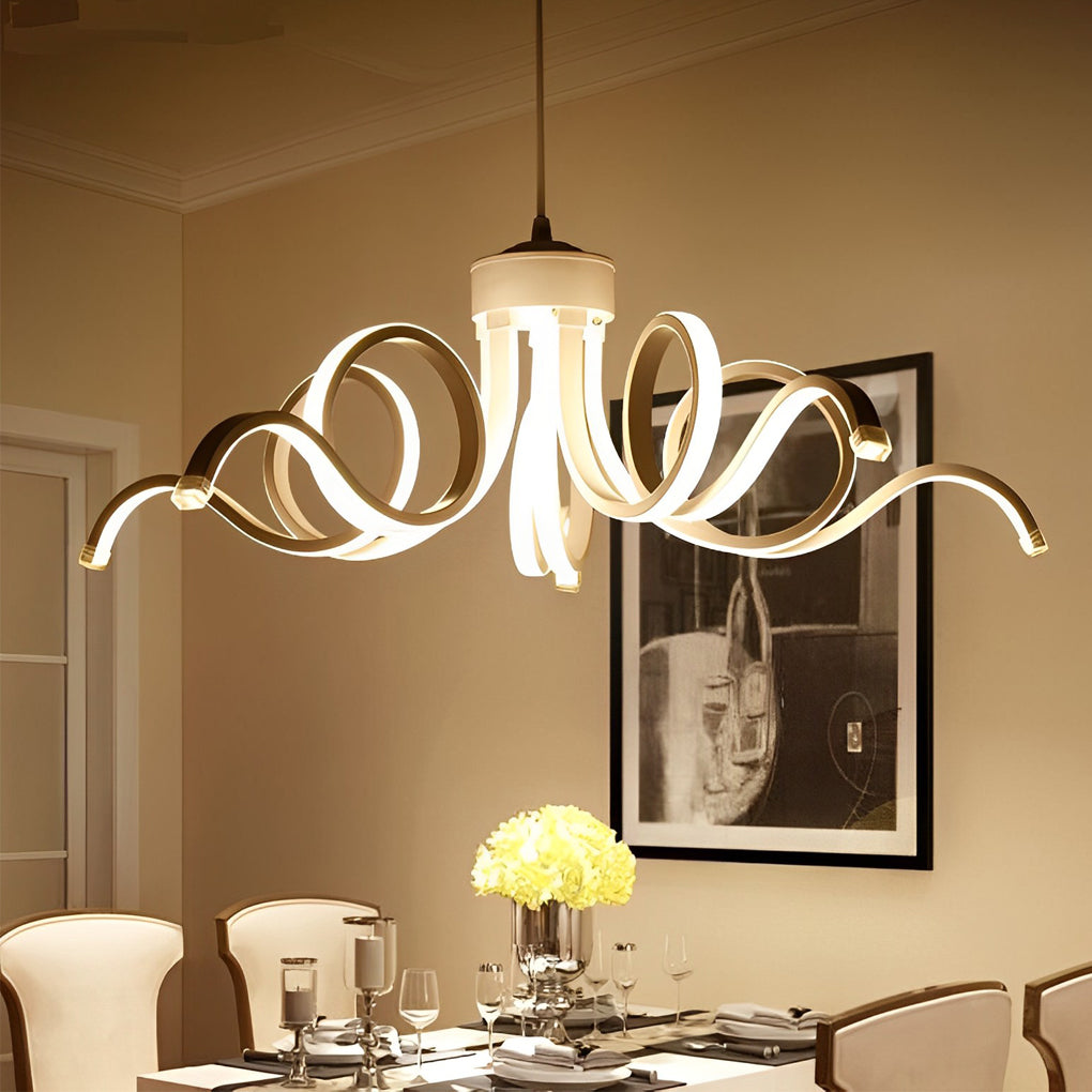 17-4f65894a-fc4b-4e94-ba34-512a5d5e315f.jpg Curves Flower Petals Stepless Dimming White Nordic LED Chandelier - Image 1