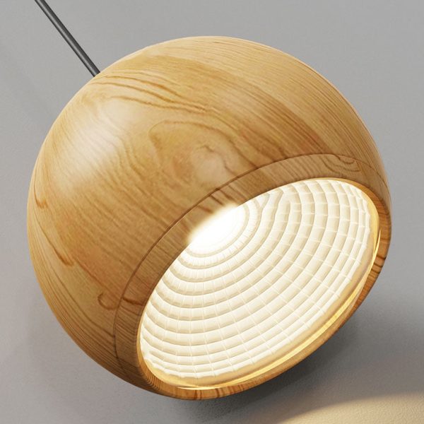 Japanese Wood Grain Round Oval Iron 1-Light Pendant Light - Image 10