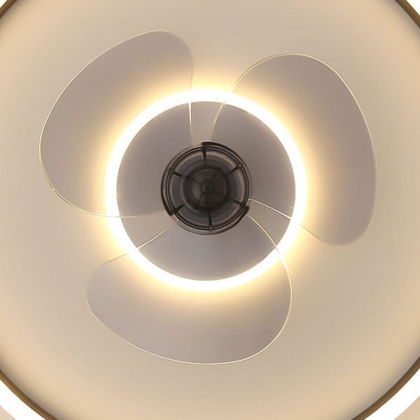 Nordic Minimalist Round Invisible LED Flush Mount Ceiling Fan Light - Image 11