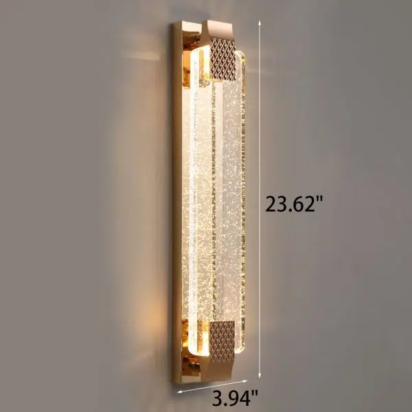 European Light Luxury Rectangular Bubble Crystal LED Wall Sconce Lamp - Image 6