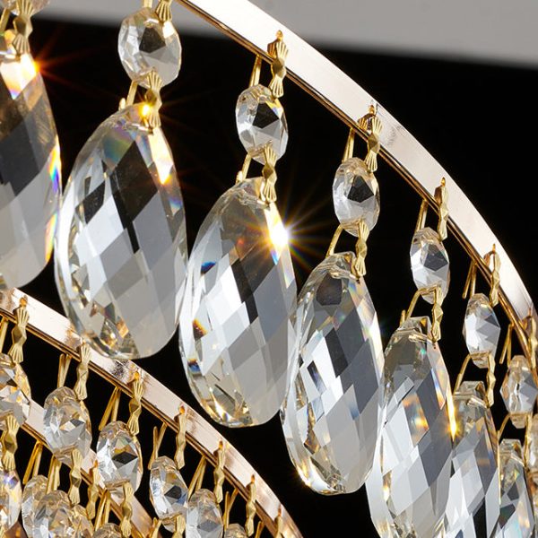Modern Luxury Circle Iron Crystal 4/6/8/10 Light Flush Mount Ceiling Light For Living Room - Image 8