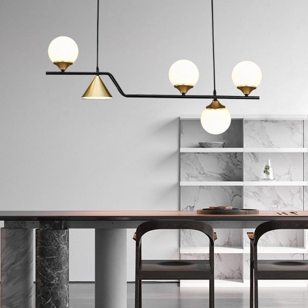 Strip Cone Glass Bubbles LED Iron Electroplating Nordic Chandelier - Image 9