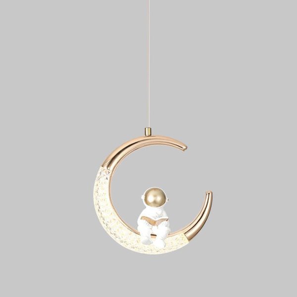 Modern Creative Astronaut Moon LED Kids Pendant Light - Image 2
