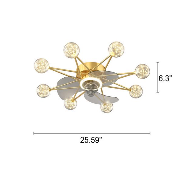 Modern Minimalist Creative Star LED Flush Mount Ceiling Fan Light - Image 5