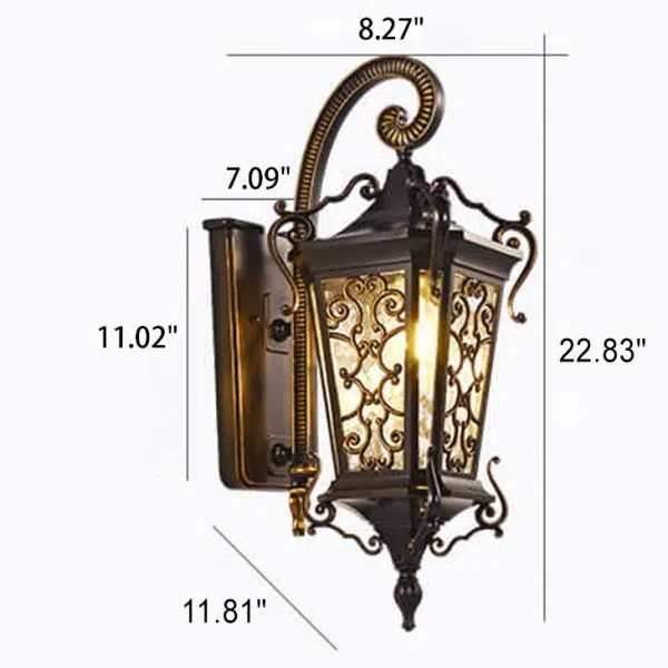 European Palace Outdoor Waterproof 1-Light Wall Sconce Lamp - Image 5
