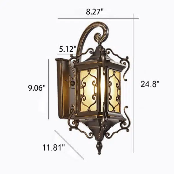European Palace Outdoor Waterproof 1-Light Wall Sconce Lamp - Image 6