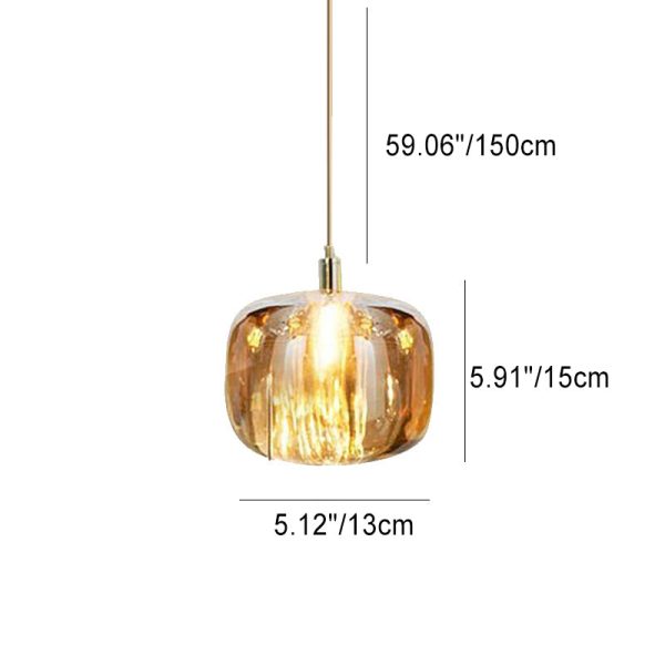 Modern Clear Glass 1-Light Cube Pendant Light - Image 7