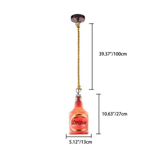 Contemporary Industrial Colorful Bottle Resin 1-Light Pendant Light - Image 5