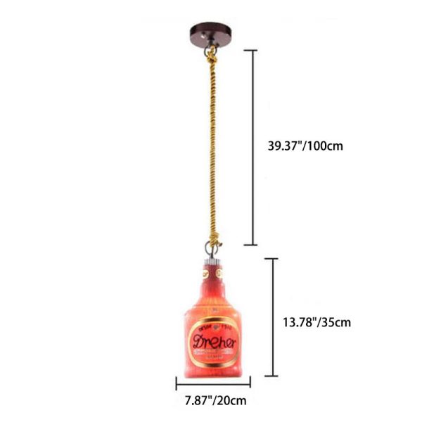 Contemporary Industrial Colorful Bottle Resin 1-Light Pendant Light - Image 6