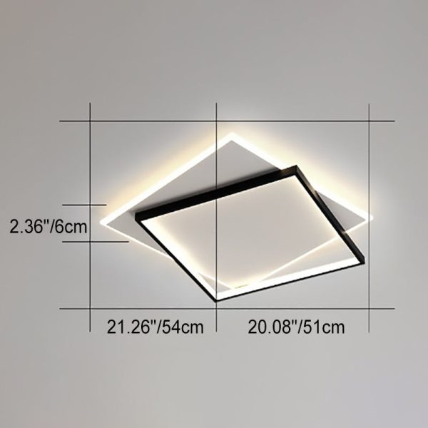 Modern Minimalist Square Round Iron Acrylic LED Flush Mount Ceiling Light For Living Room - Image 4