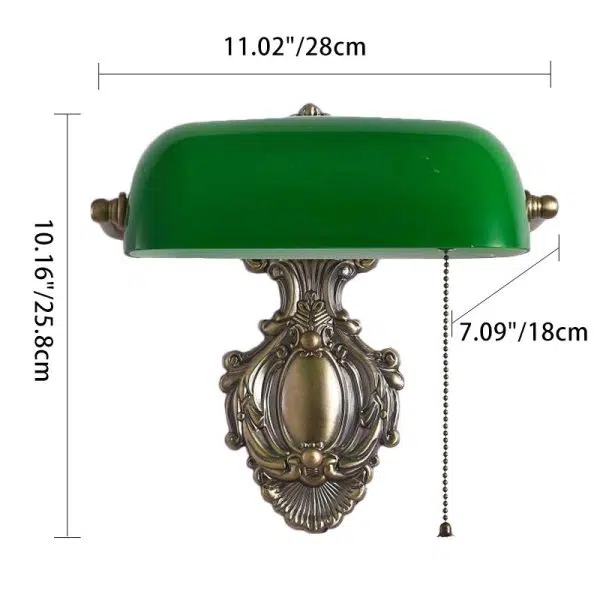 Retro Copper Green Glass Shade 1-Light Wall Sconce Lamp - Image 3