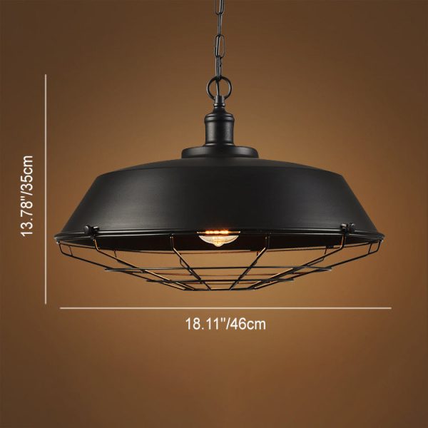 Industrial Wide Cage 1-Light Pendant Light - Image 5