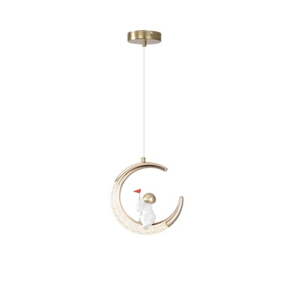 Modern Creative Astronaut Moon LED Kids Pendant Light - Image 11