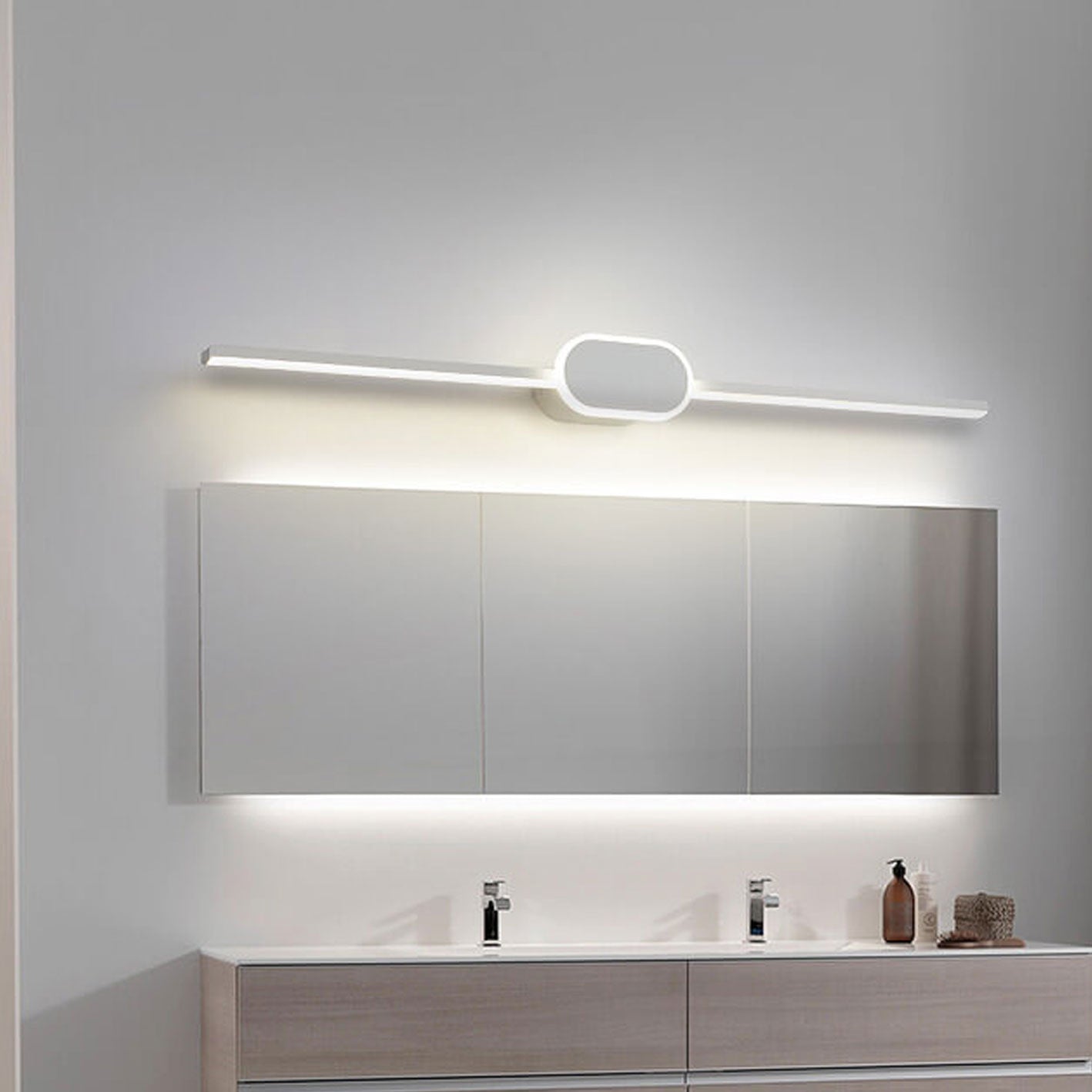 18-0f5885c4-0f0c-4d5c-8fd9-13415654b1e0.jpg Modern Minimalist Long Strip Oval Base Vanity Light LED Wall Sconce Lamp - Image 1