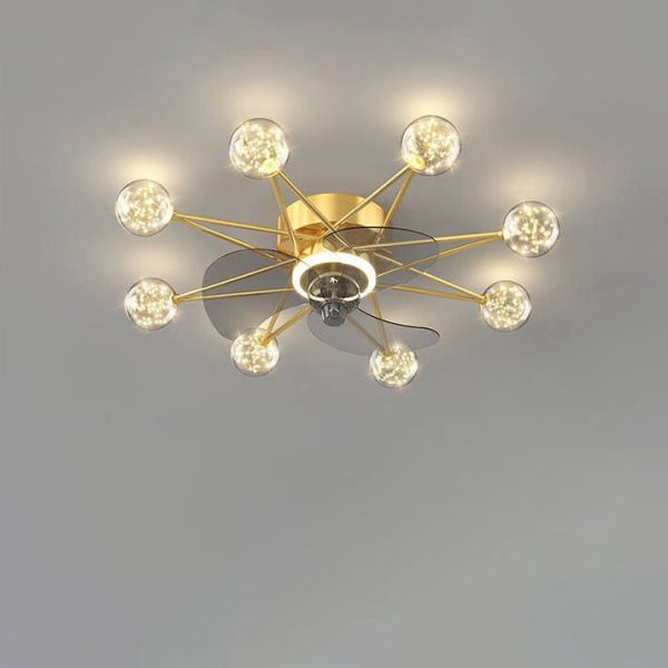 Modern Minimalist Creative Star LED Flush Mount Ceiling Fan Light - Image 6
